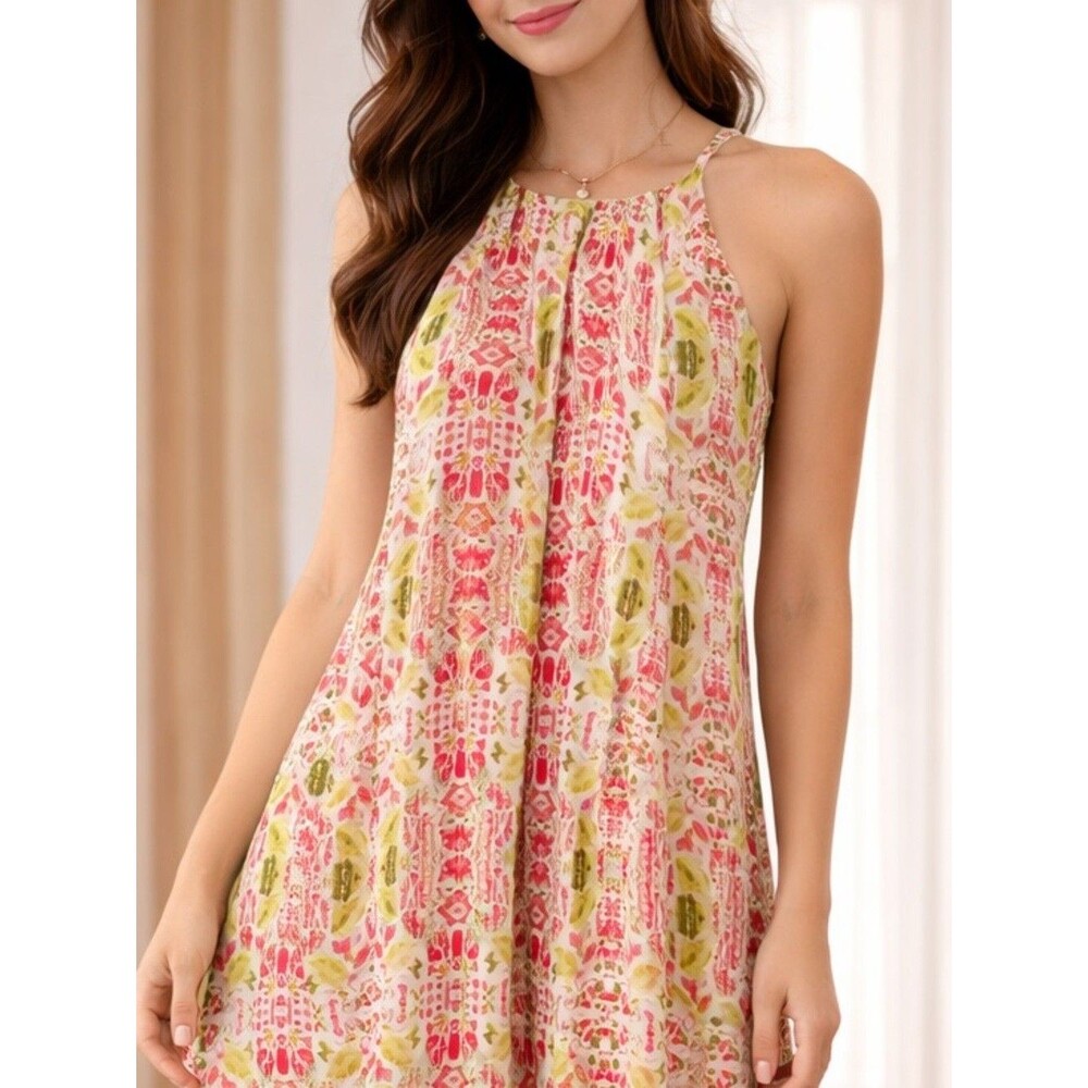 Abstract Print Short Sundress